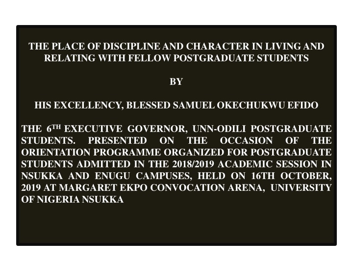 The Role of Discipline and Character in Postgraduate Student Relationships