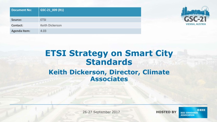 ETSI Strategy on Smart City Standards