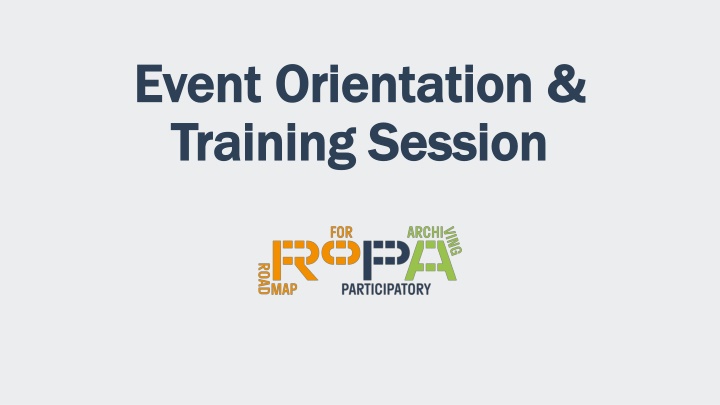 Comprehensive Event Orientation and Training Session Agenda