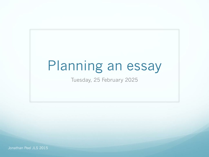 Planning an essay