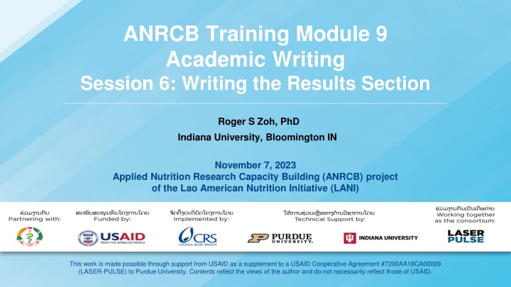 ANRCB Training Module 9 Academic Writing