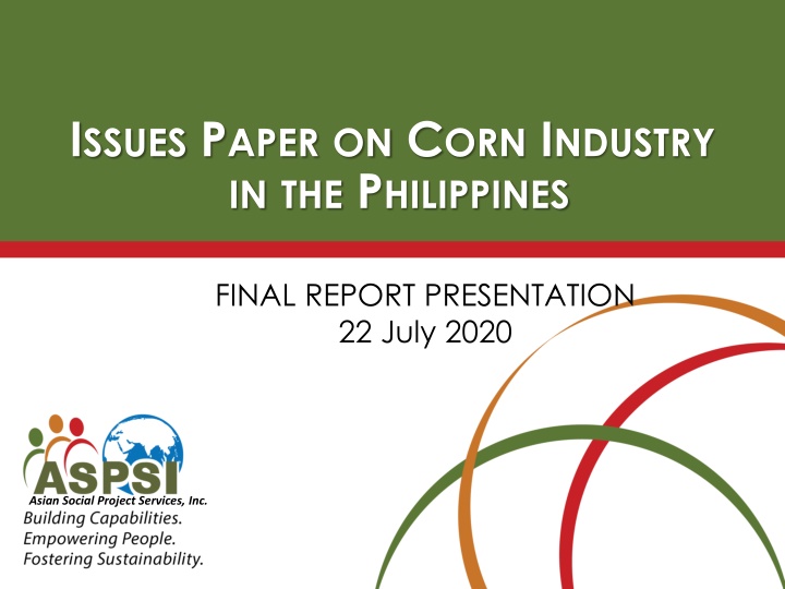 ISSUES PAPER ON CORN INDUSTRY IN THE PHILIPPINES