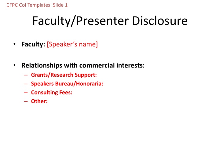 Faculty/Presenter Disclosure