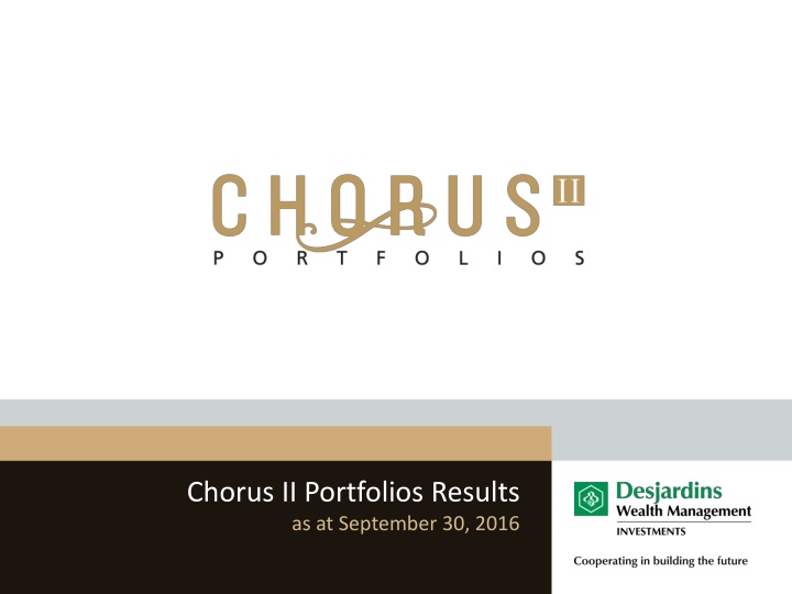 Chorus II Portfolios Results & Market Review Index Returns