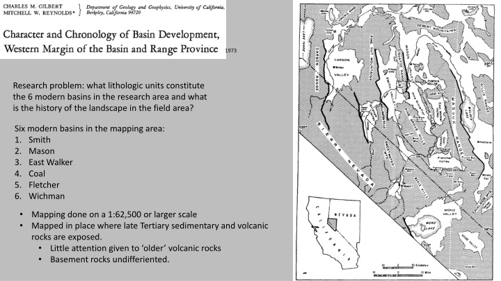 Lithologic Units in Modern Basins & Landscape History