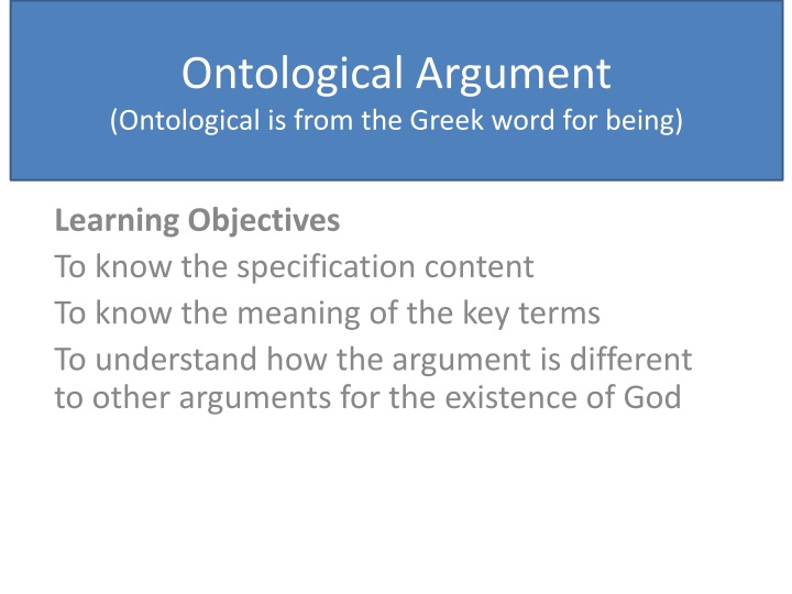 Ontological Argument for God's Existence: Key Concepts & Philosophers