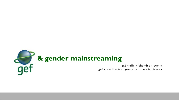 Gender Mainstreaming and Project Implementation