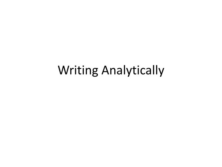 Writing Analytically