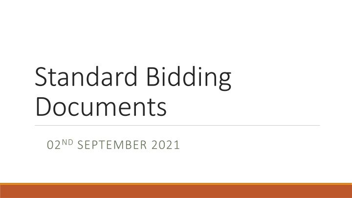 Types of Standard Bidding Documents and Works Contracts