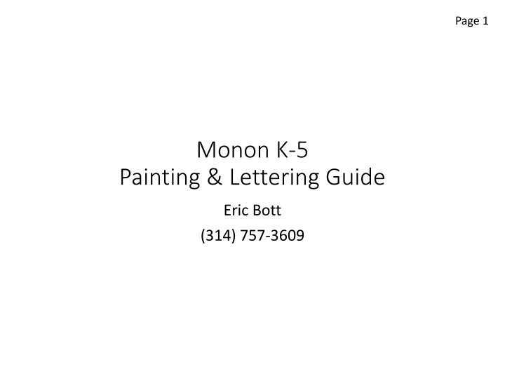 Monon K-5 Painting & Lettering Guide by Eric Bott