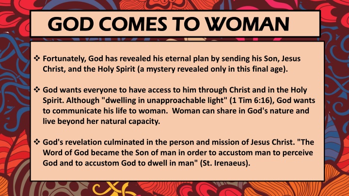 God's Eternal Plan Revealed to Woman