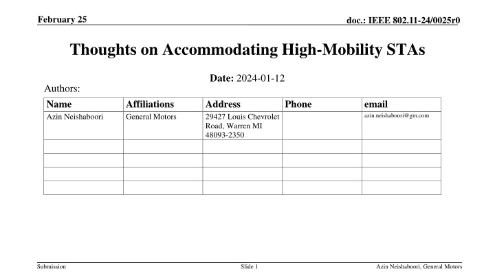 Enhancing High-Mobility STAs in Wi-Fi Networks