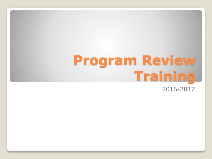 Program Review Training and Institutional Planning at ARC