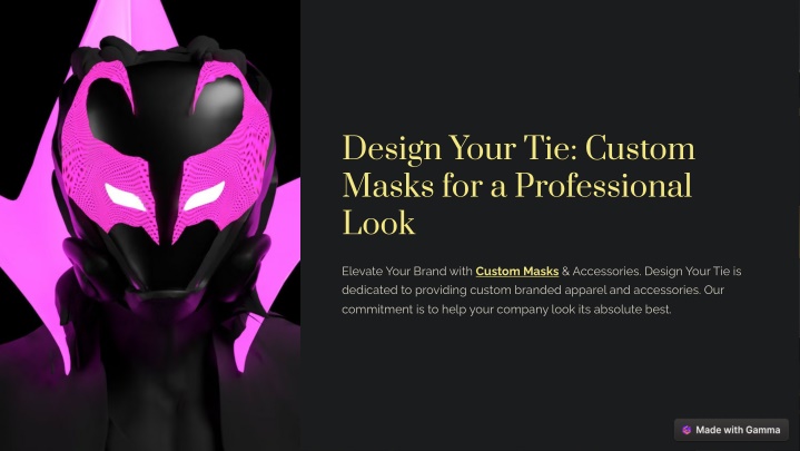 design your tie custom masks for a professional n.w