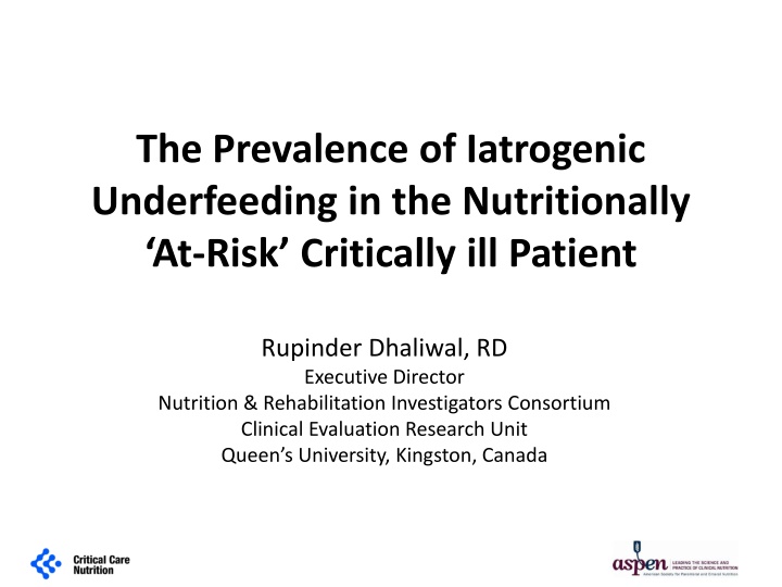 Prevalence of Iatrogenic Underfeeding in Critically Ill Patients