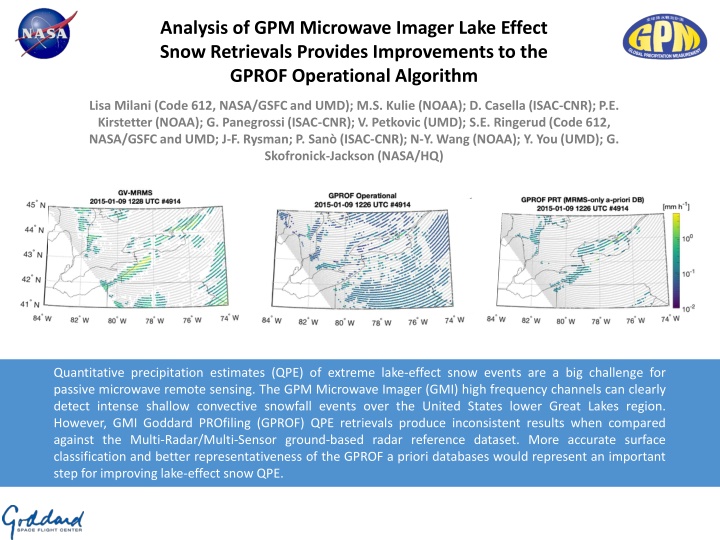 Improving GMI Lake Effect Snow Retrievals