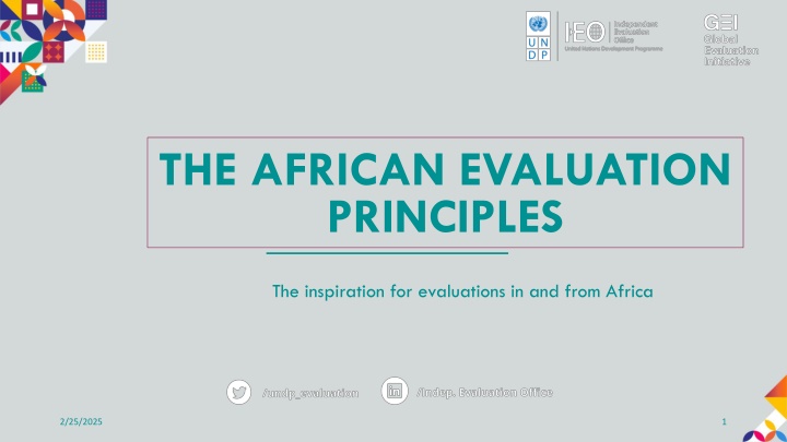 African Evaluation Principles: Empowering Evaluations for Sustainable Change