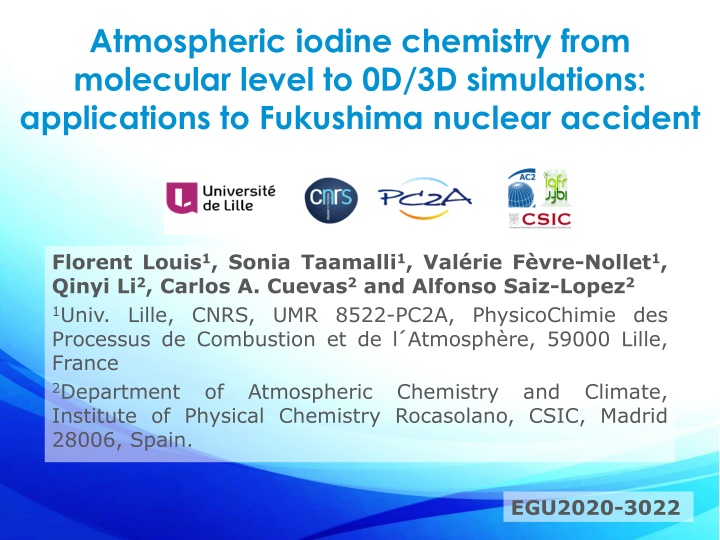 Atmospheric Iodine Chemistry and Fukushima Nuclear Accident