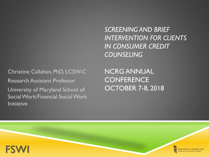 Screening and Brief Intervention in Consumer Credit Counseling