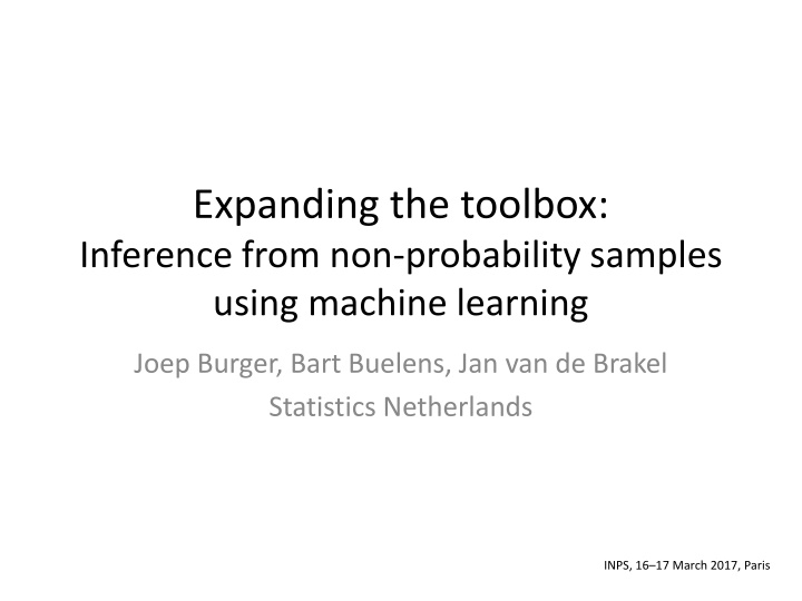 Inference from Non-Probability Samples Using Machine Learning