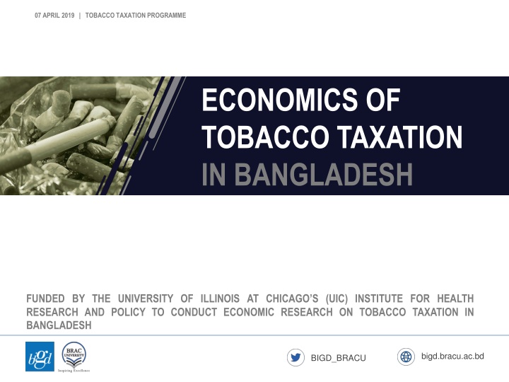 Economics of Tobacco Taxation in Bangladesh
