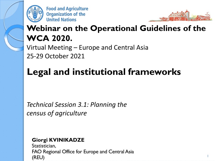 Operational Guidelines for Agricultural Census Legislation