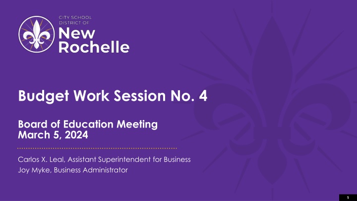 Budget Development for Board of Education Meeting