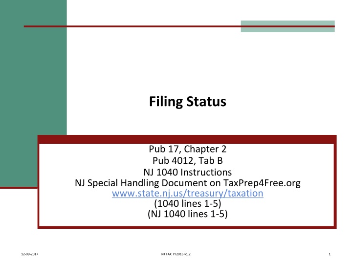 Filing Status