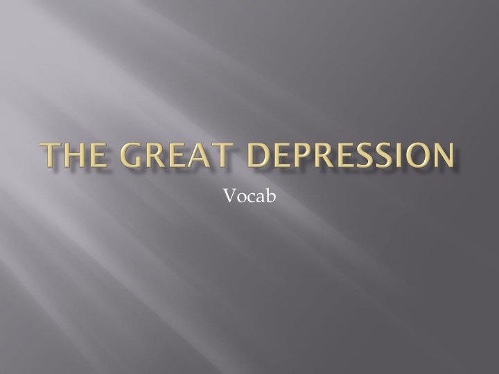 The Great Depression Era