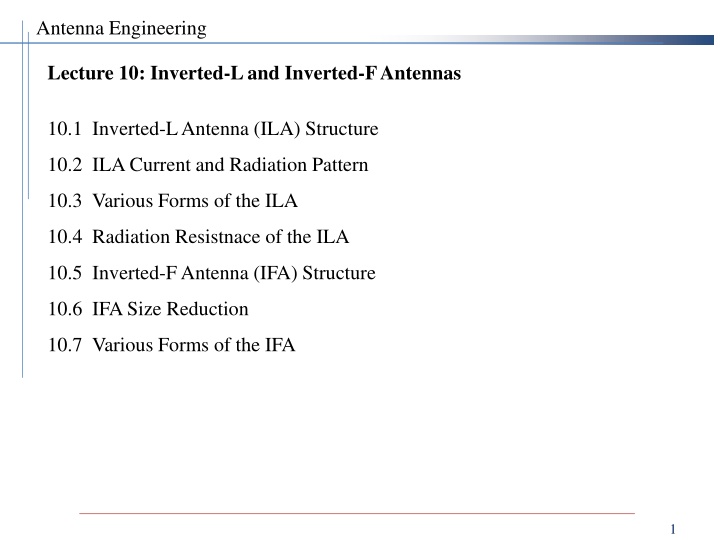 Inverted-L and Inverted-F Antennas: Structure, Radiation Patterns, and Applications