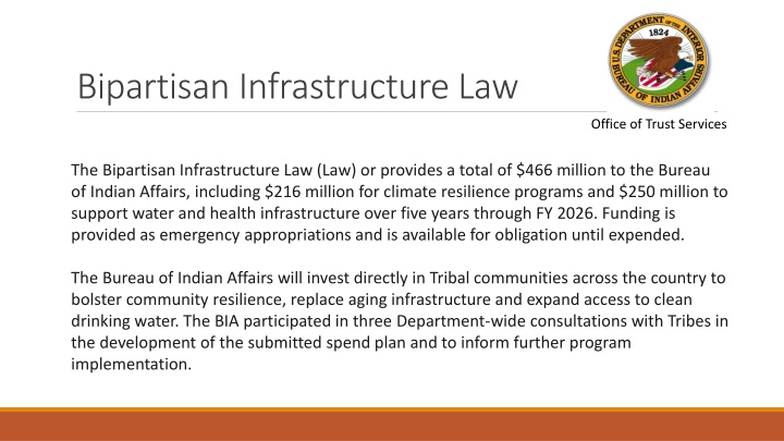 Bipartisan Infrastructure Law Funding Overview