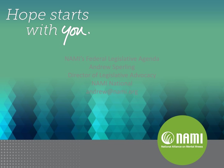 NAMI Federal Legislative Agenda Update