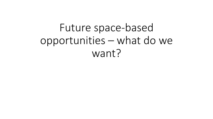 Future Space-Based Opportunities: What We Want and Solar System Science Questions