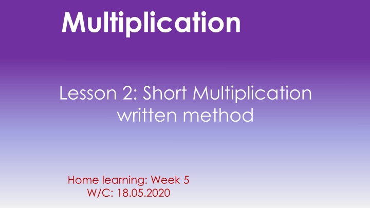 Short Multiplication Learning Method