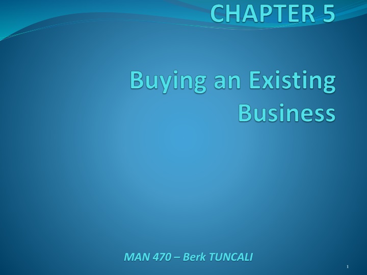 Consider Buying an Existing Business