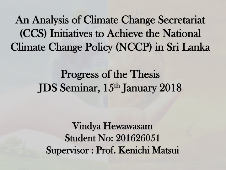 Analysis of Climate Change Secretariat Initiatives in Sri Lanka