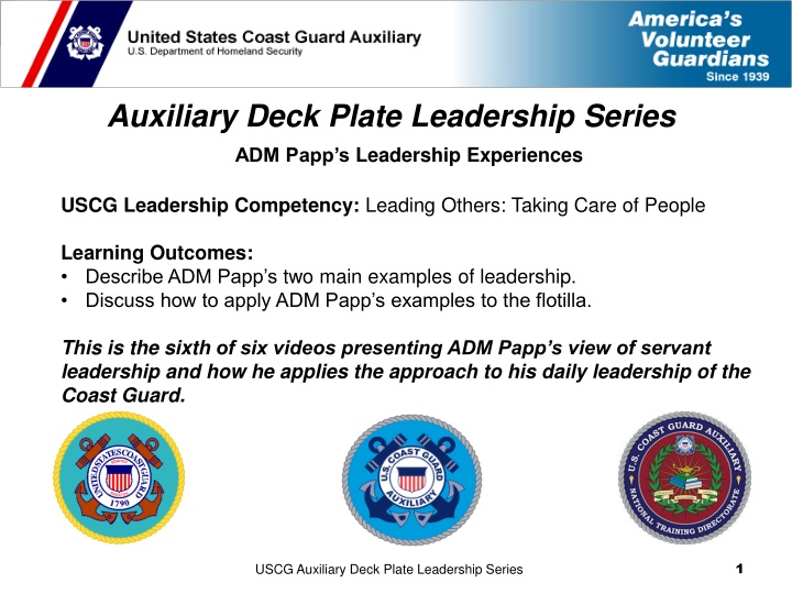 ADM Papp's Leadership Experiences & Examples