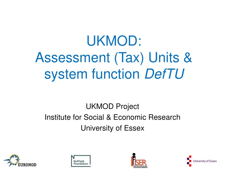 - Assessment (Tax) Units & System Function