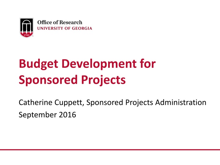 Budget Development for Sponsored Projects: Components and Guidelines