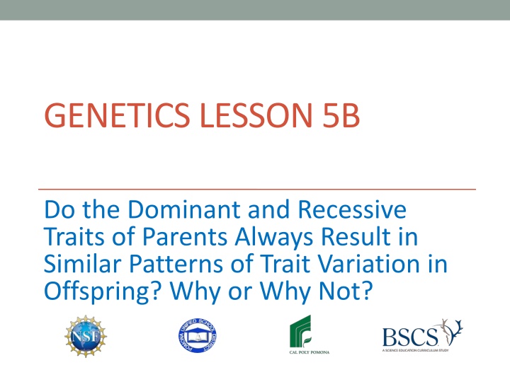 Patterns of Trait Variation in Offspring