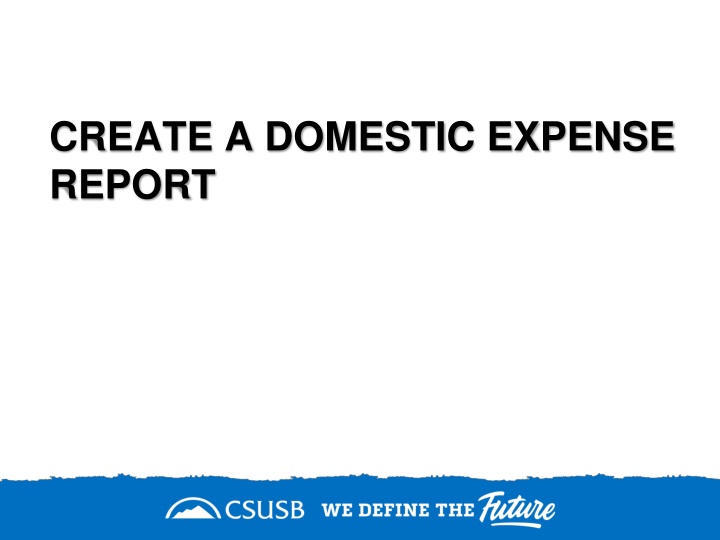 Guide to Creating Domestic Expense Report