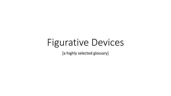 Figurative Devices