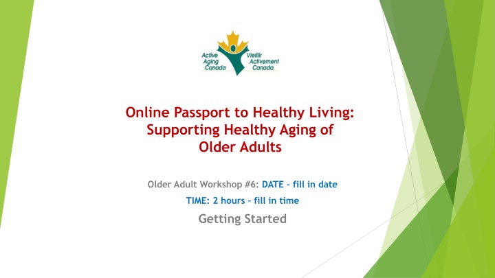 Supporting Healthy Aging Through Workshops