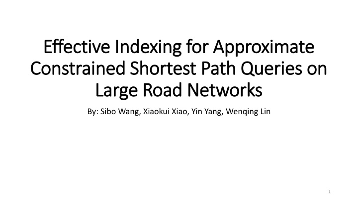 Effective Indexing for Approximate Constrained Shortest Path Queries