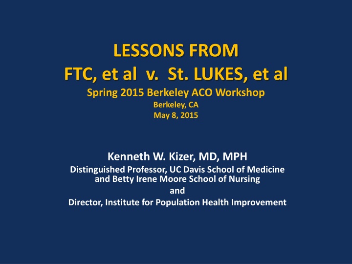 Lessons from FTC v. St. Lukes - Antitrust Case Study