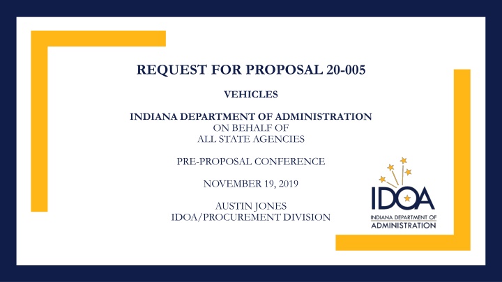 Request for Proposal 20-005: Vehicles Procurement for Indiana State Agencies
