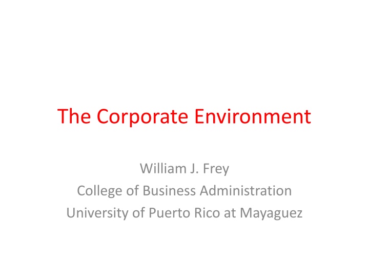 Corporate Environment and Responsibility