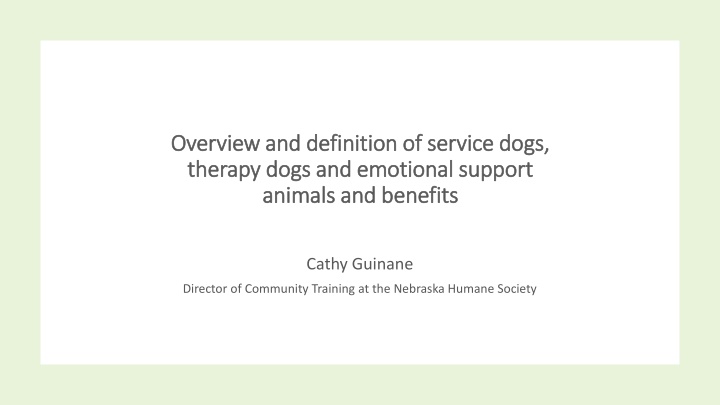 Service Animals and Housing Rights Overview