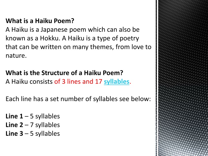 Introduction to Haiku Poetry