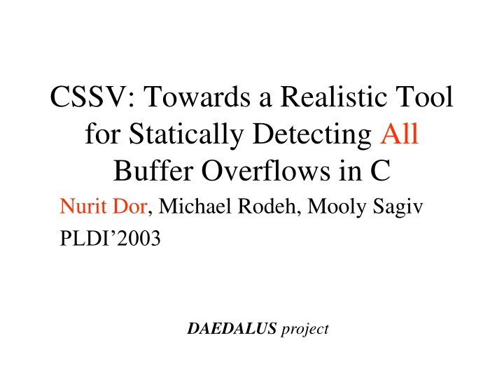 Detecting Buffer Overflows in C Programs